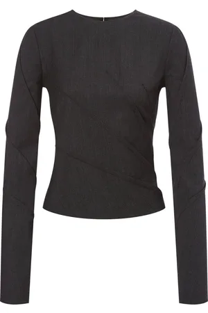 Alberta Ferretti Top fruncido de manga larga