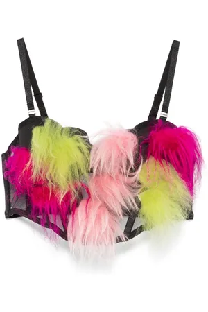 LOULOU Top tipo bustier con plumas