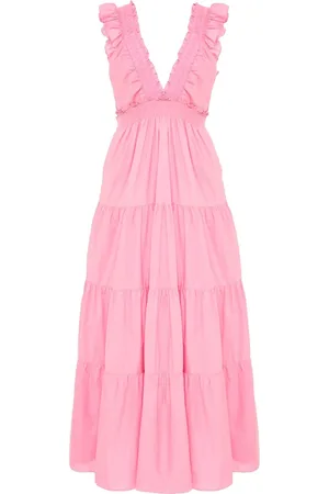 LOVESHACKFANCY Vestido largo con volantes