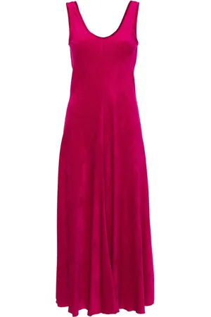 FORTE FORTE Vestido largo de pana con cuello en V