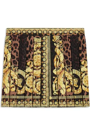 VERSACE Falda plisada con estampado Barocco