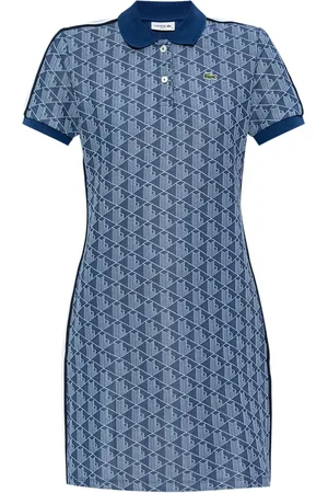Lacoste Vestido tipo polo con monograma en jacquard