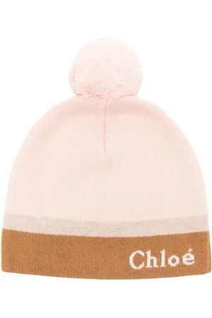 Chloé Gorro con logo en intarsia
