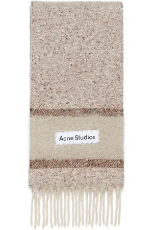 Acne Studios Bufanda con logo y flecos