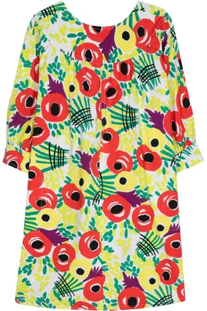 Saint Laurent Vestido con motivo floral 1990