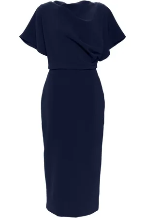 Amsale Vestido midi con detalle drapeado