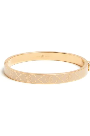 Tory Burch Pulsera T Monogram con bisagra