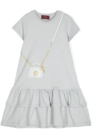 Aigner Vestido con estampado gráfico y volantes