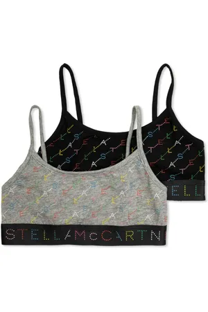 Stella McCartney Pack de dos sujetadores con logo estampado