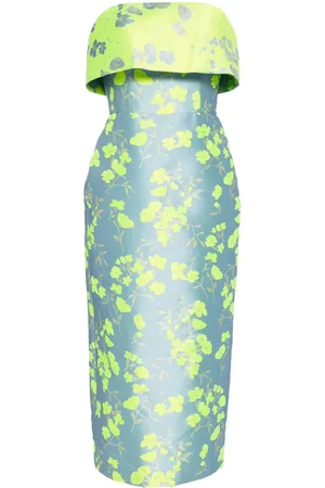 Amsale Vestido con motivo floral en jacquard