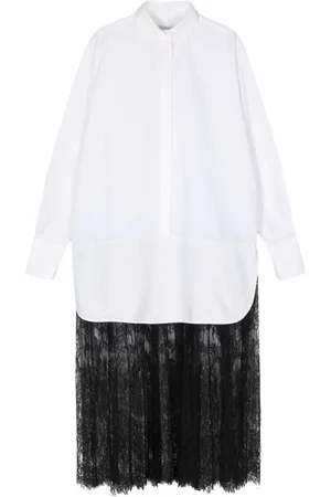VALENTINO GARAVANI Vestido camisero de encaje 2000