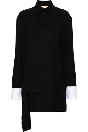 Plan C Vestido camisero corto con cierre oculto