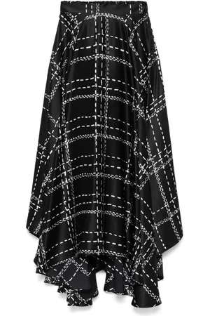 Kiton Falda midi a cuadros tartán