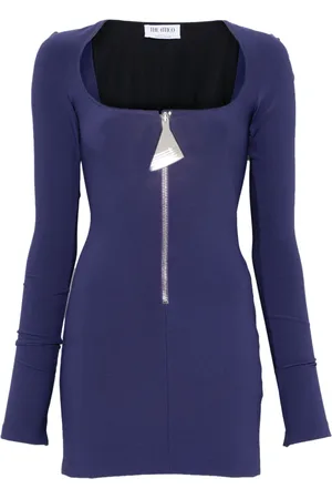 The Attico Vestido corto con cuello redondo