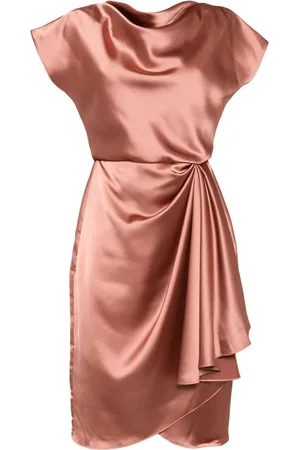 Amsale Vestido con cuello desbocado