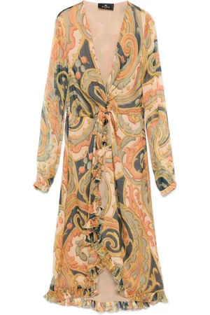 Etro Vestido midi con motivo de cachemira