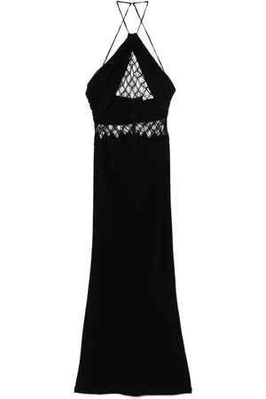 CHRISTOPHER ESBER Vestido largo con detalle de red