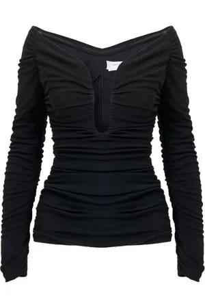 Carolina Herrera Top fruncido con cuello en U