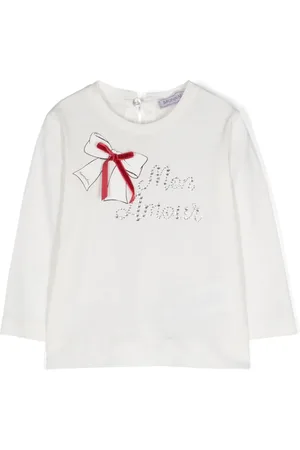 MONNALISA Camiseta con apliques de strass