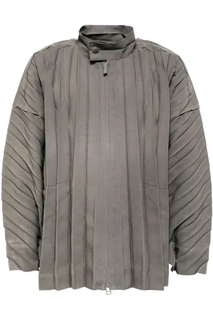 Issey Miyake Chaqueta con borde plisado