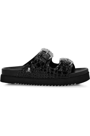 Philipp Plein Sandalias con efecto de piel de cocodrilo