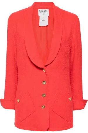 CHANEL Chaqueta de tweed con botones CC 1990-2000