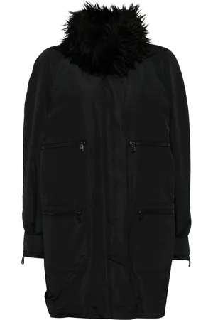CHANEL Parka con ribete de pelo artificial 2000