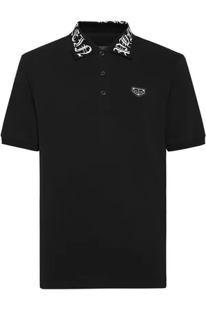 Philipp Plein Polo de piqué con estampado gótico