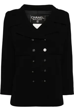 CHANEL Blazer con doble botonadura y logo CC 1996