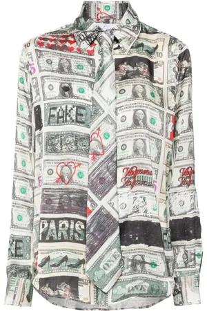 Vaquera Camisa con estampado de dólar