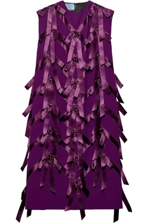 Prada Vestido Sablé con detalle de lazo