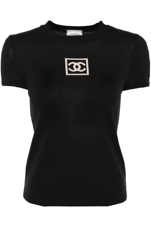 CHANEL Top de punto con logo CC 2003