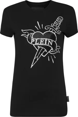 Philipp Plein Camiseta con logo de cristales