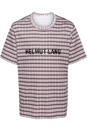Helmut Lang Camiseta con logo estampado y cuadros