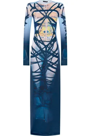Y / PROJECT Vestido largo con estampado gráfico