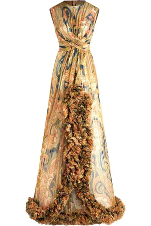 Etro Vestido largo con detalle fruncido