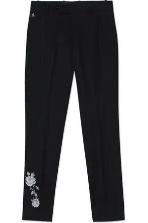Maison Ava Pantalones con motivo floral en jacquard