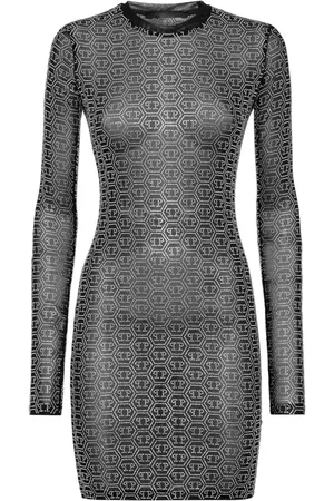 Philipp Plein Vestido con detalles de cristal