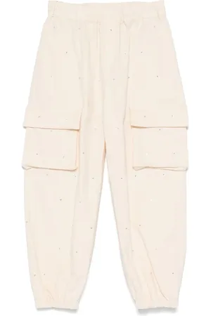 DOUUOD KIDS Pantalones cargo con detalles de cristal