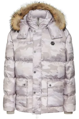 Philipp Plein Parka acolchada con estampado militar