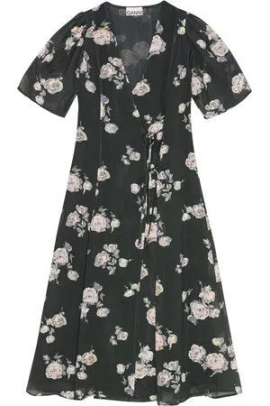 Ganni Vestido midi con estampado floral