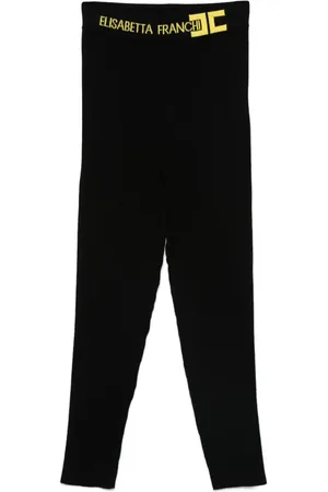 Elisabetta Franchi Pantalones con logo en la cinturilla