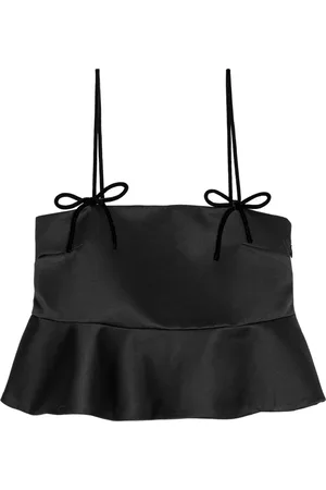 Ganni Top corto con dobladillo peplum
