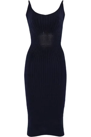 MUGLER Vestido midi de canalé