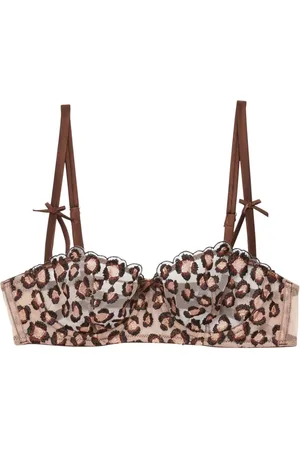 FLEUR DU MAL Sujetador balconette con bordado de leopardo