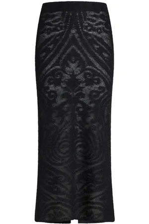 Etro Falda midi de punto en jacquard