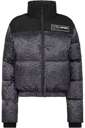 Philipp Plein Plumífero con estampado de leopardo