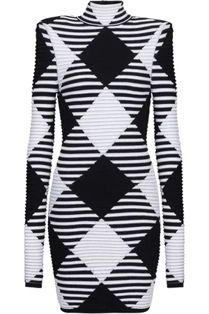 Balmain Vestido corto a cuadros gingham