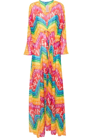 VALENTINO GARAVANI Vestido de playa con logo estampado