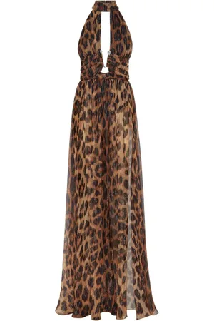 Philipp Plein Vestido largo con motivo de leopardo